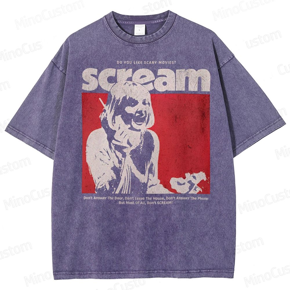 Scream Horror Movie Graphic Washed T-Shirt 