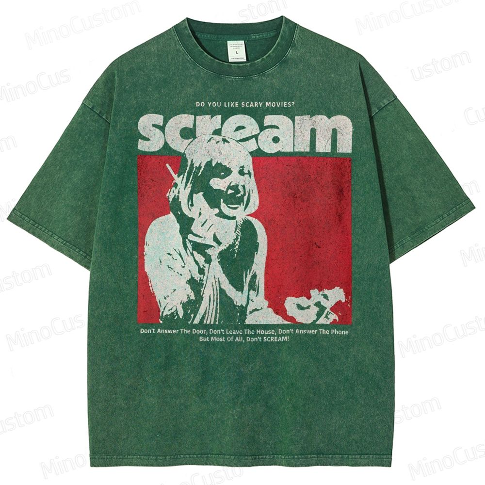 Scream Horror Movie Graphic Washed T-Shirt 