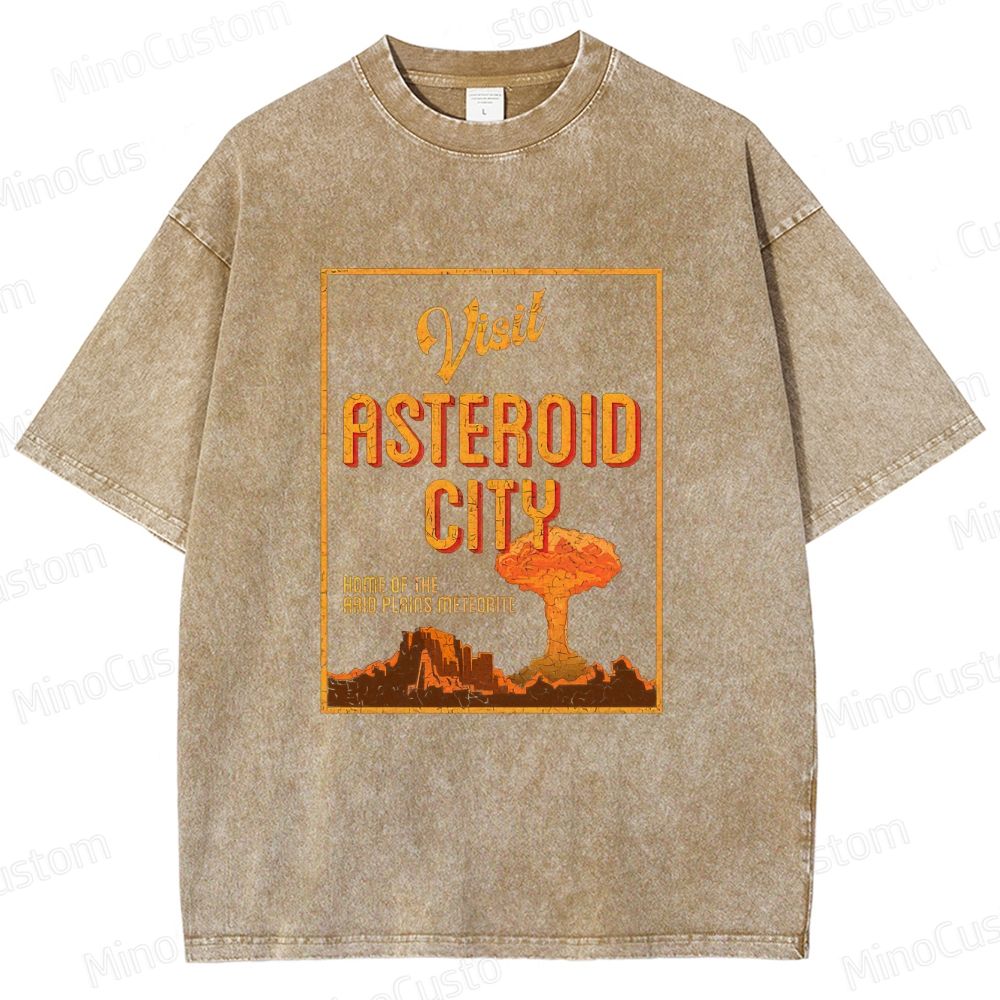 Vintage Washed Asteroid City Graphic Comedy - Drama T - shirt