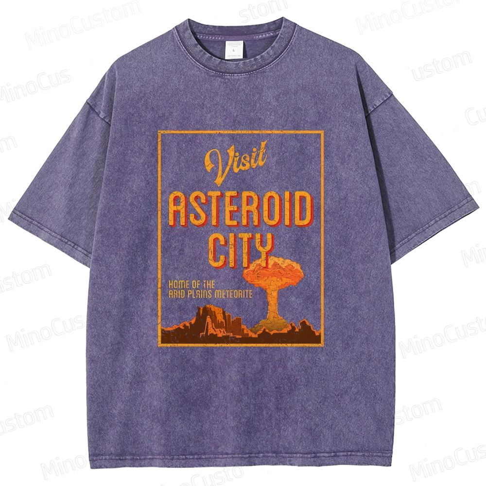 Vintage Washed Asteroid City Graphic Comedy - Drama T - shirt