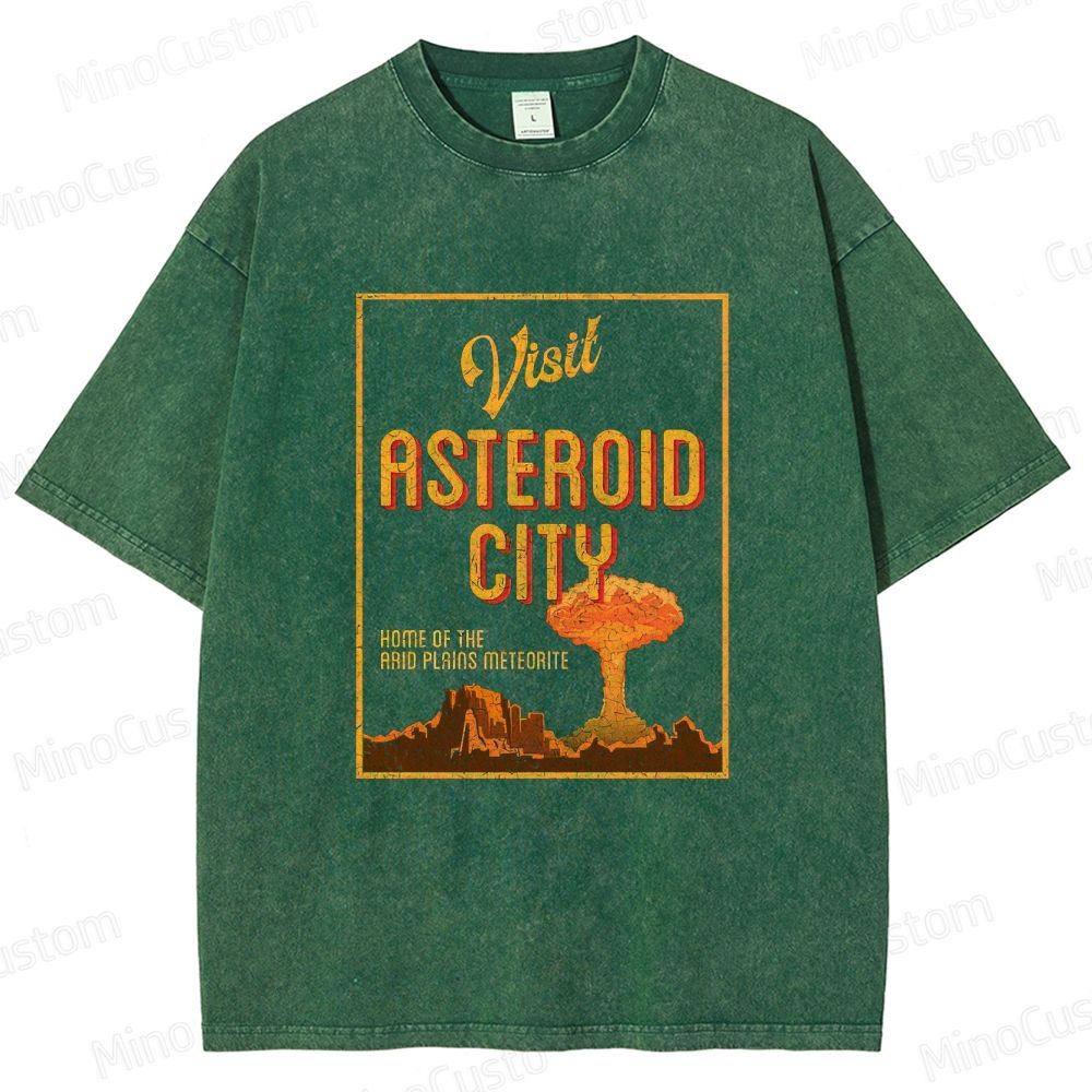 Vintage Washed Asteroid City Graphic Comedy - Drama T - shirt