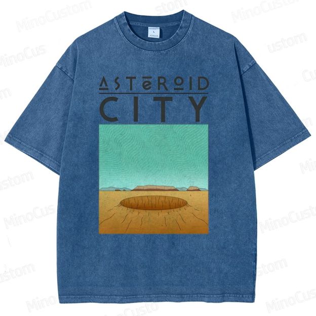 Vintage Washed Asteroid City Graphic Comedy - Drama T - shirt