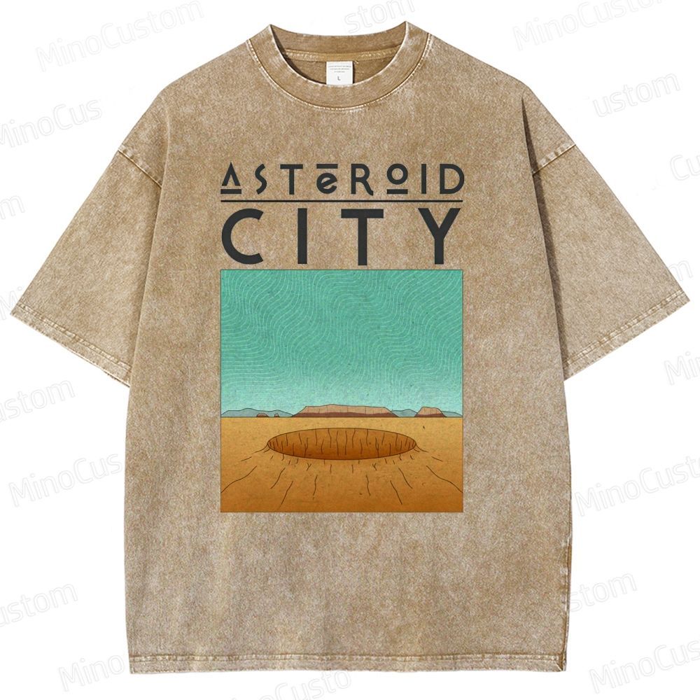 Vintage Washed Asteroid City Graphic Comedy - Drama T - shirt