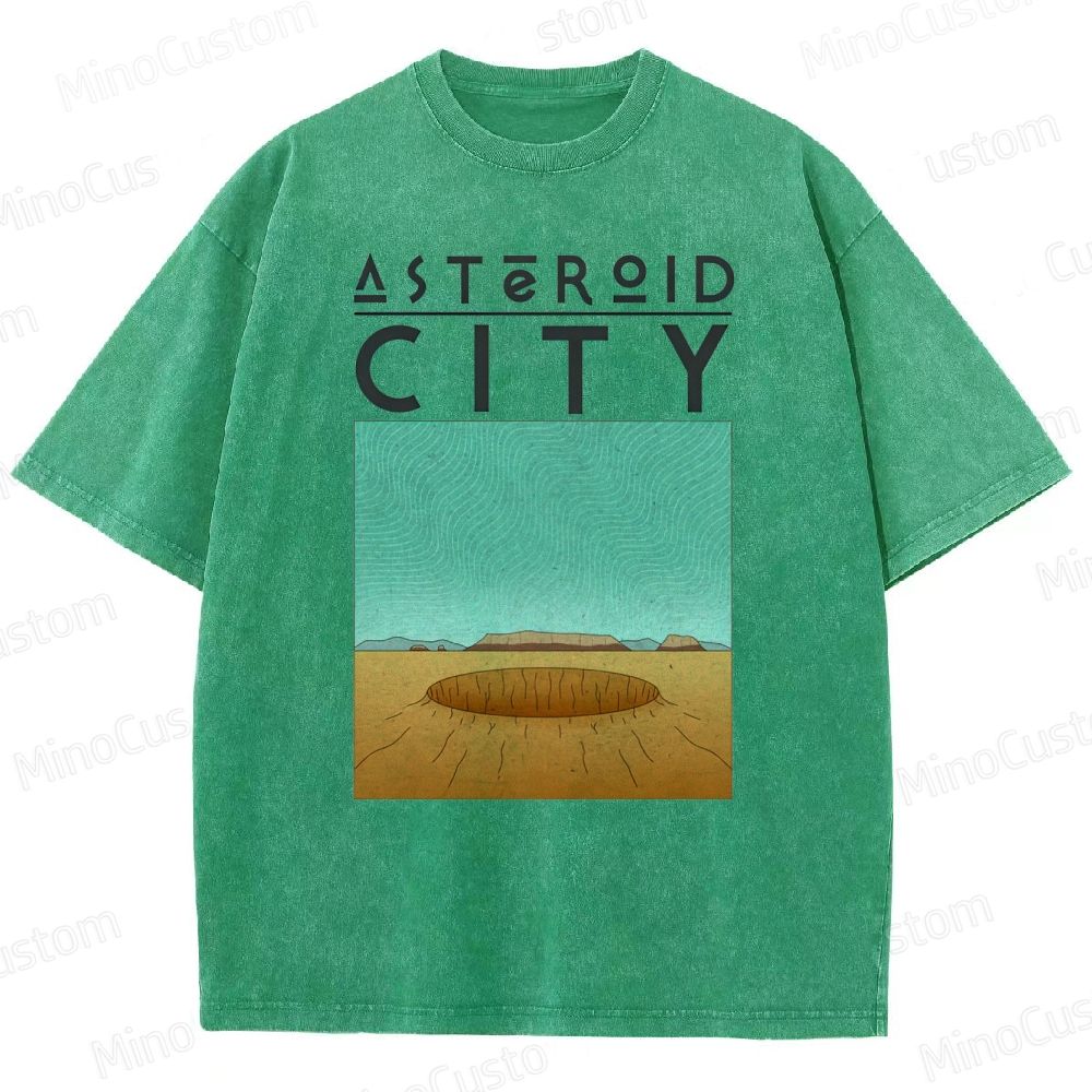 Vintage Washed Asteroid City Graphic Comedy - Drama T - shirt