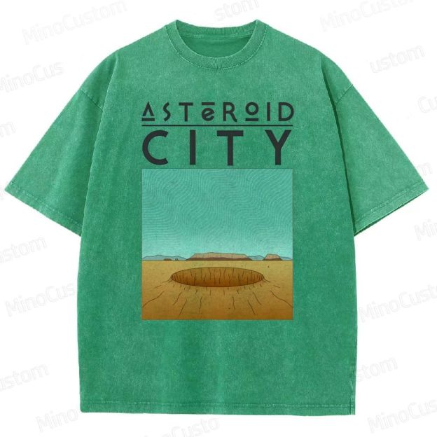 Vintage Washed Asteroid City Graphic Comedy - Drama T - shirt