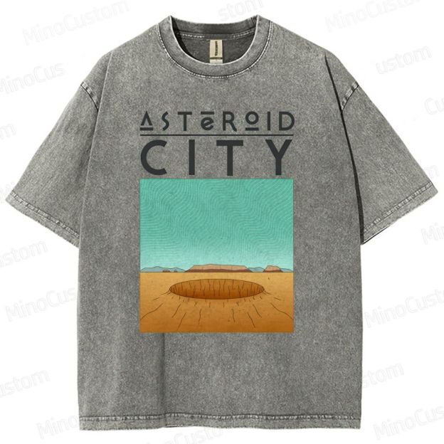Vintage Washed Asteroid City Graphic Comedy - Drama T - shirt