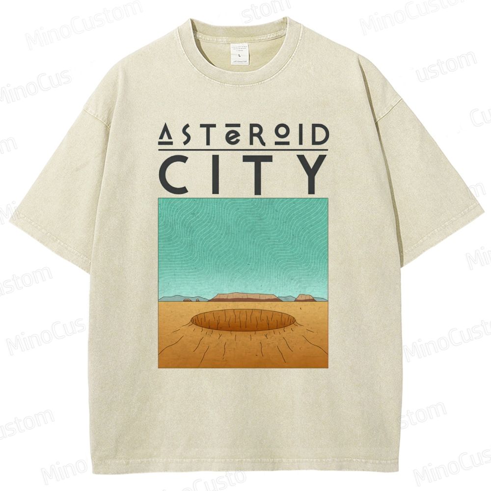 Vintage Washed Asteroid City Graphic Comedy - Drama T - shirt