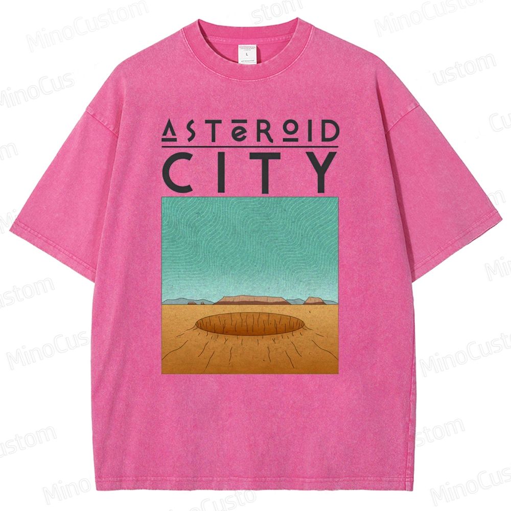 Vintage Washed Asteroid City Graphic Comedy - Drama T - shirt
