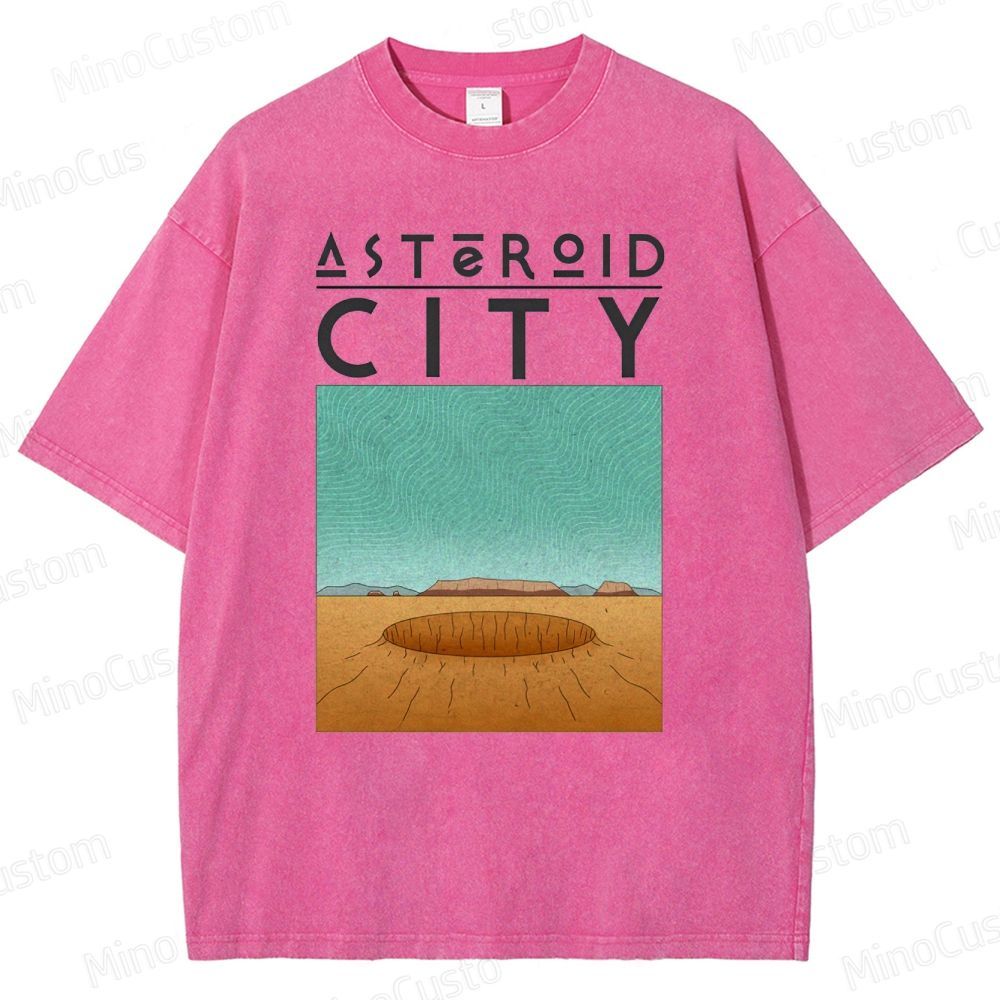 Vintage Washed Asteroid City Graphic Comedy - Drama T - shirt