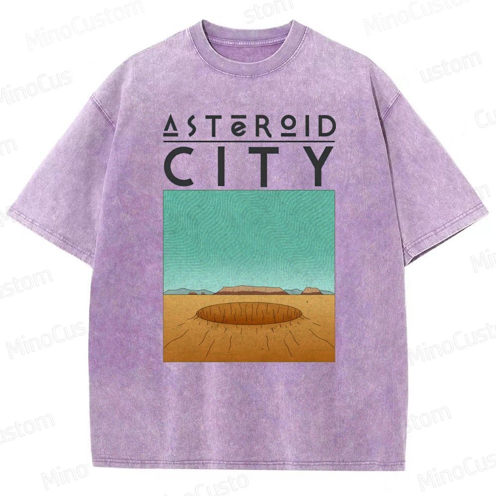 Vintage Washed Asteroid City Graphic Comedy - Drama T - shirt