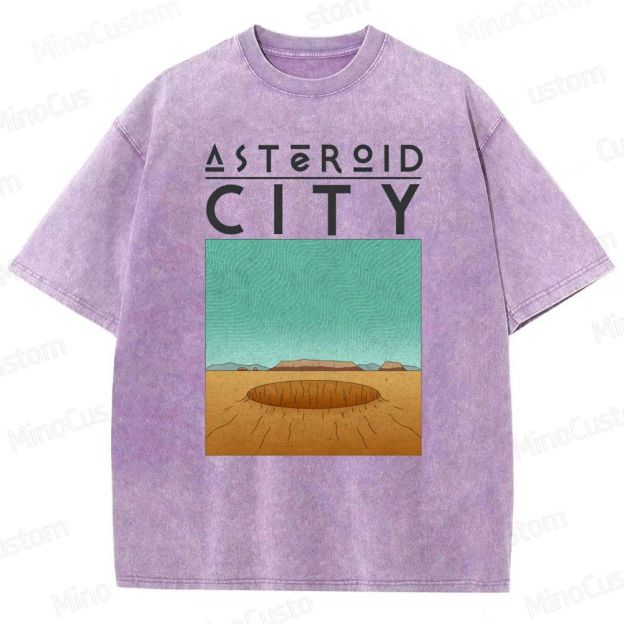 Vintage Washed Asteroid City Graphic Comedy - Drama T - shirt