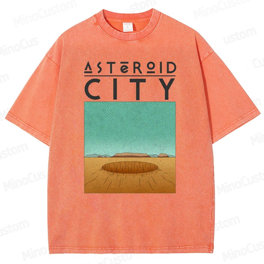 Vintage Washed Asteroid City Graphic Comedy - Drama T - shirt