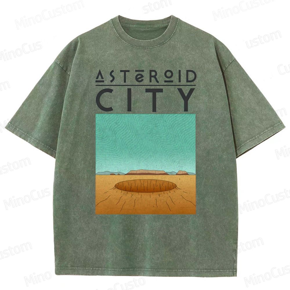 Vintage Washed Asteroid City Graphic Comedy - Drama T - shirt