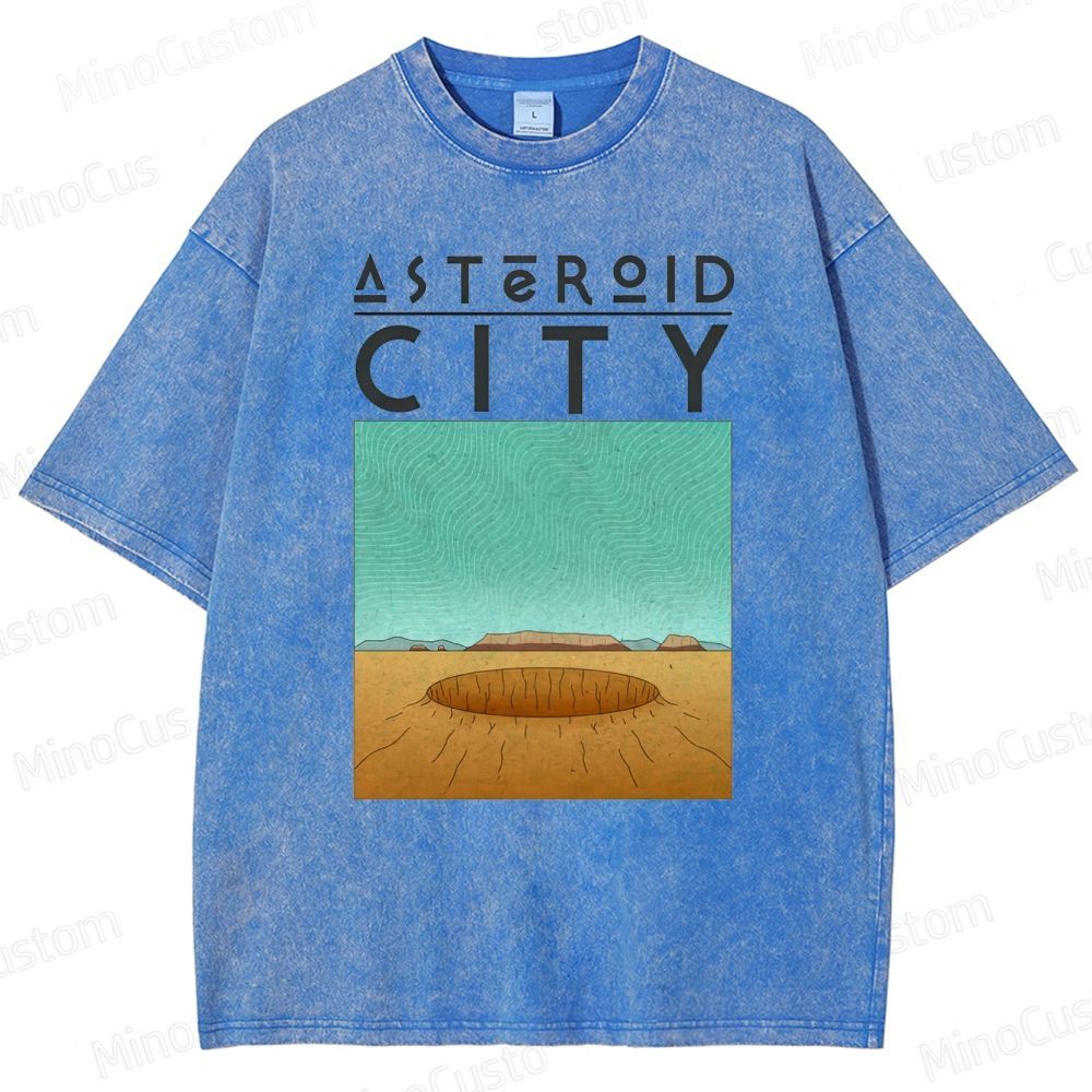 Vintage Washed Asteroid City Graphic Comedy - Drama T - shirt