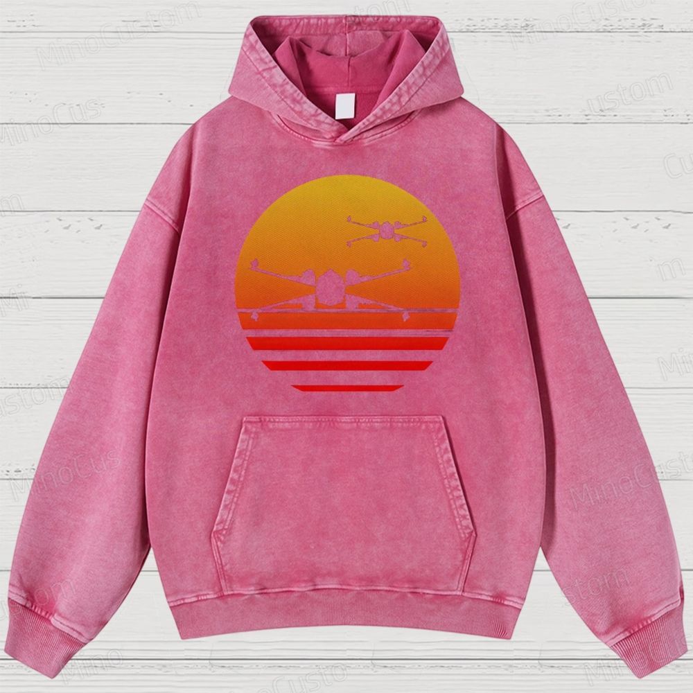 Sunset X-Wing starfighter Washed Hoodies 
