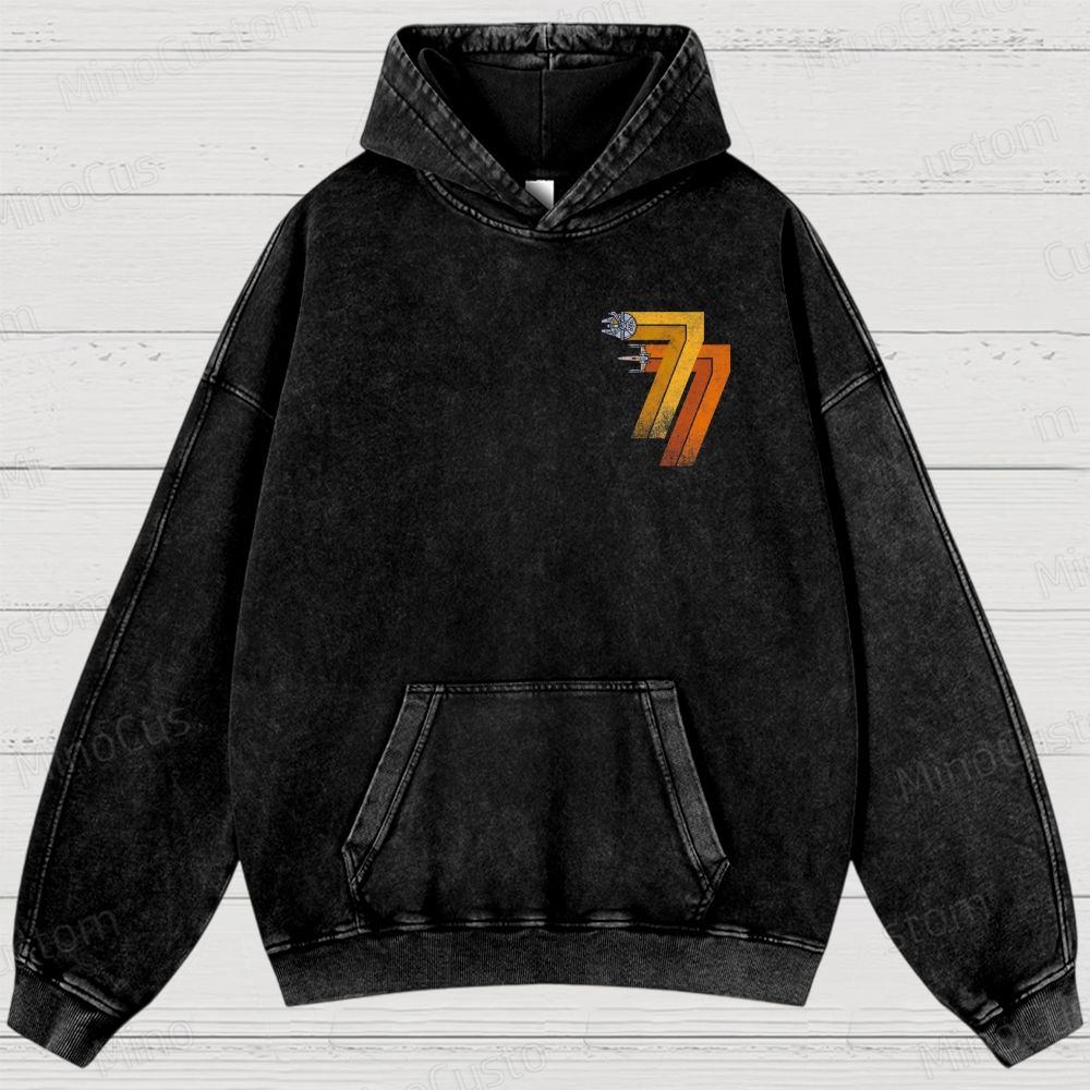 1977 Retro -X-WingFighter  Washed Hoodies 
