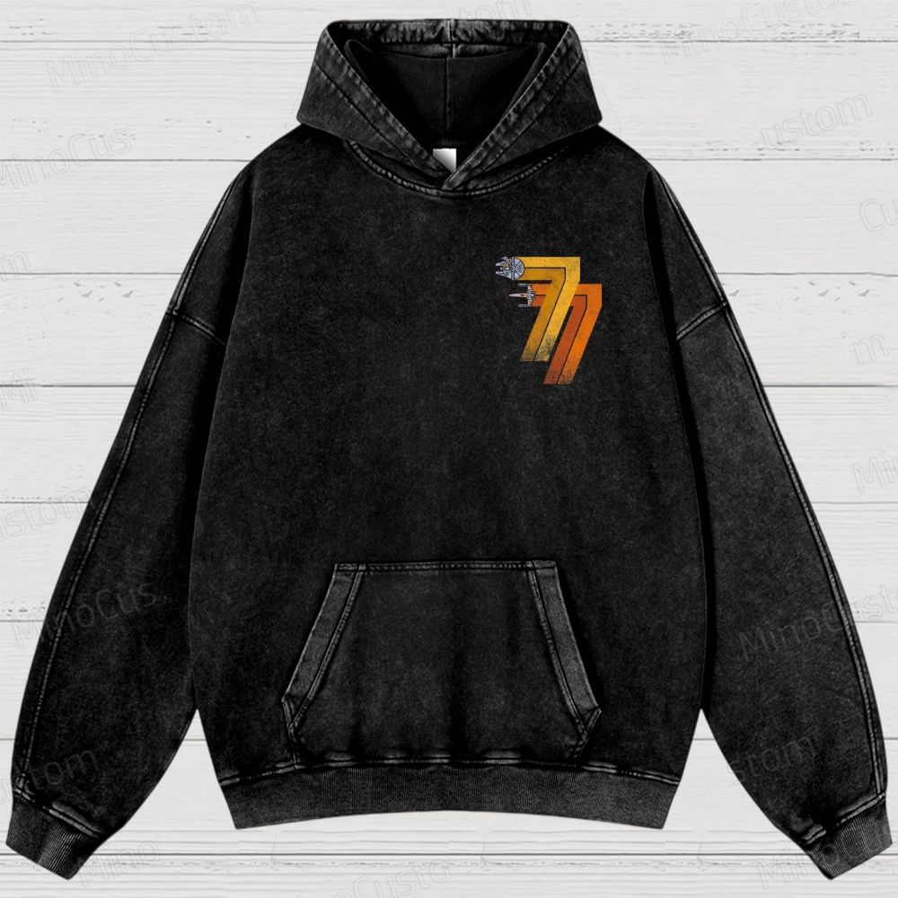 1977 Retro -X-WingFighter  Washed Hoodies 
