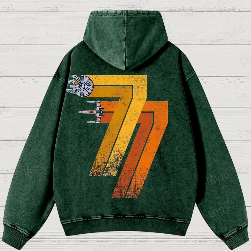 1977 Retro -X-WingFighter  Washed Hoodies 