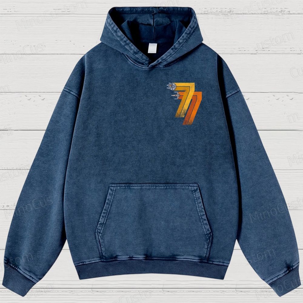 1977 Retro -X-WingFighter  Washed Hoodies 