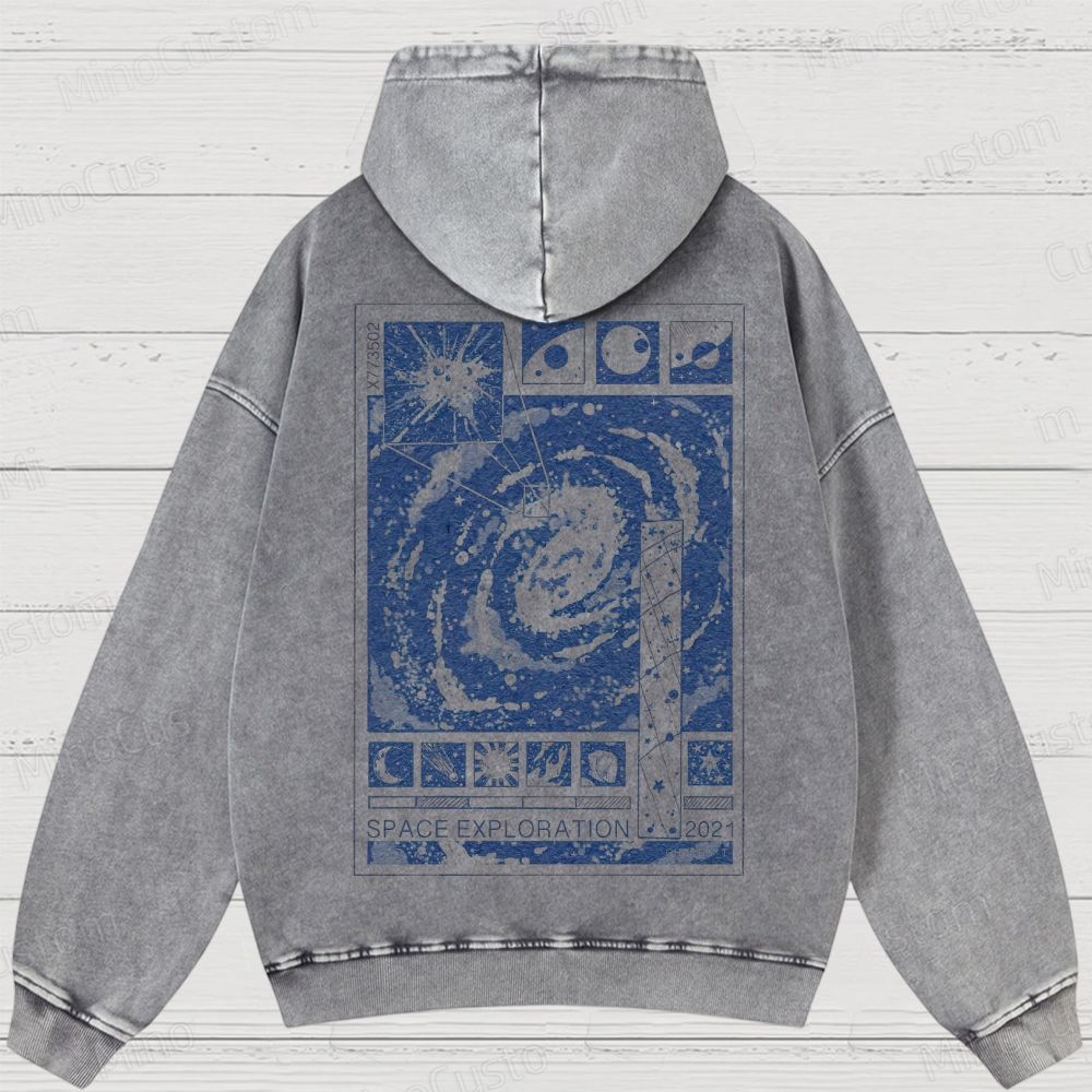 Space Exploration Washed Hoodies 