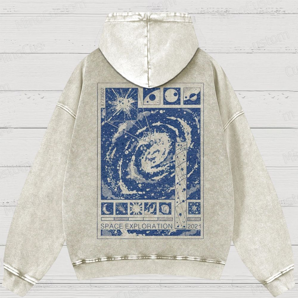 Space Exploration Washed Hoodies 