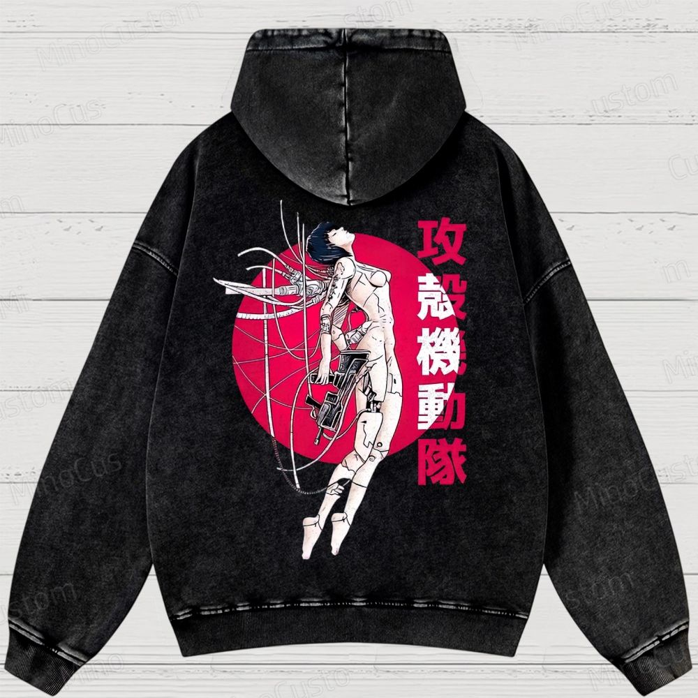 Ghost In The shell Washed Hoodies 
