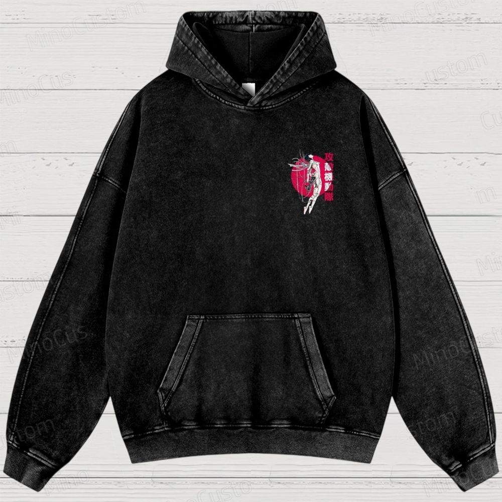 Ghost In The shell Washed Hoodies 