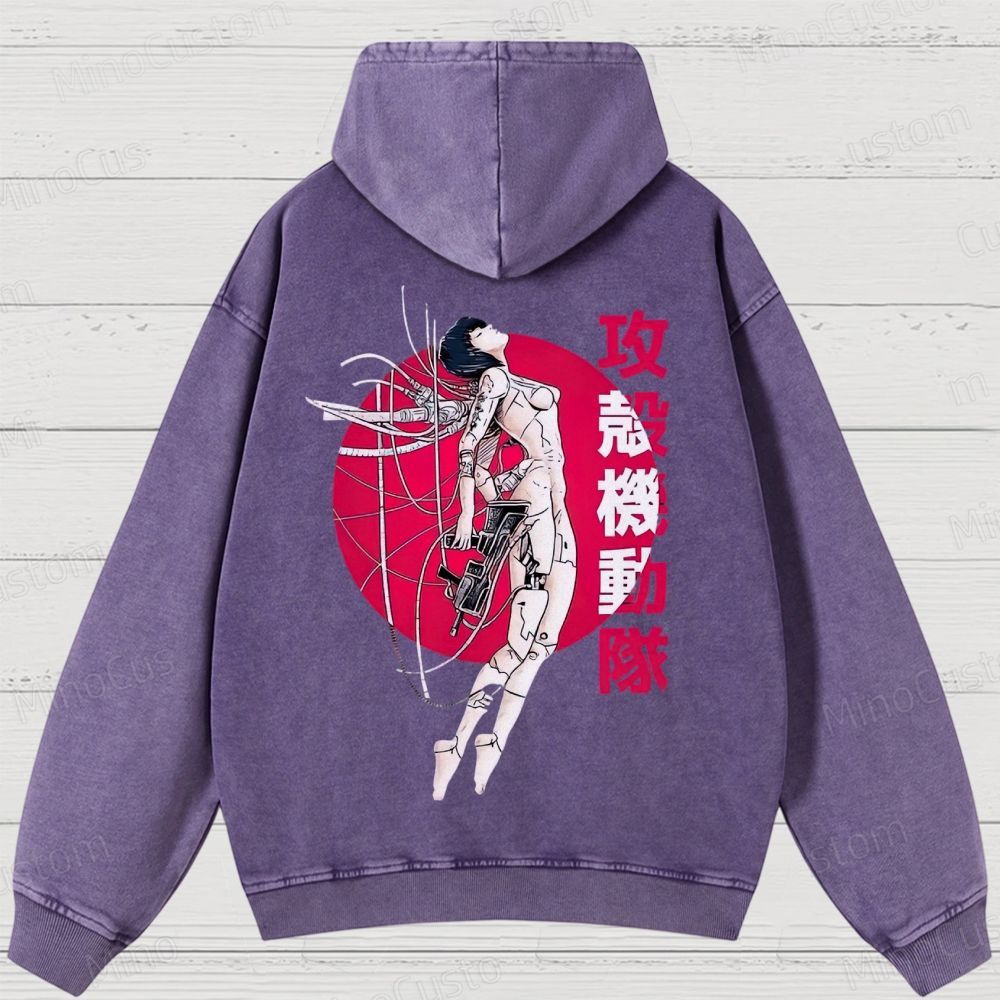 Ghost In The shell Washed Hoodies 