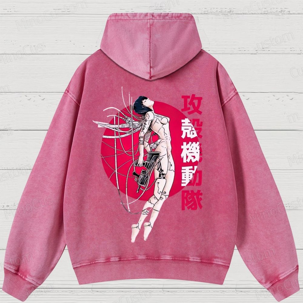 Ghost In The shell Washed Hoodies 