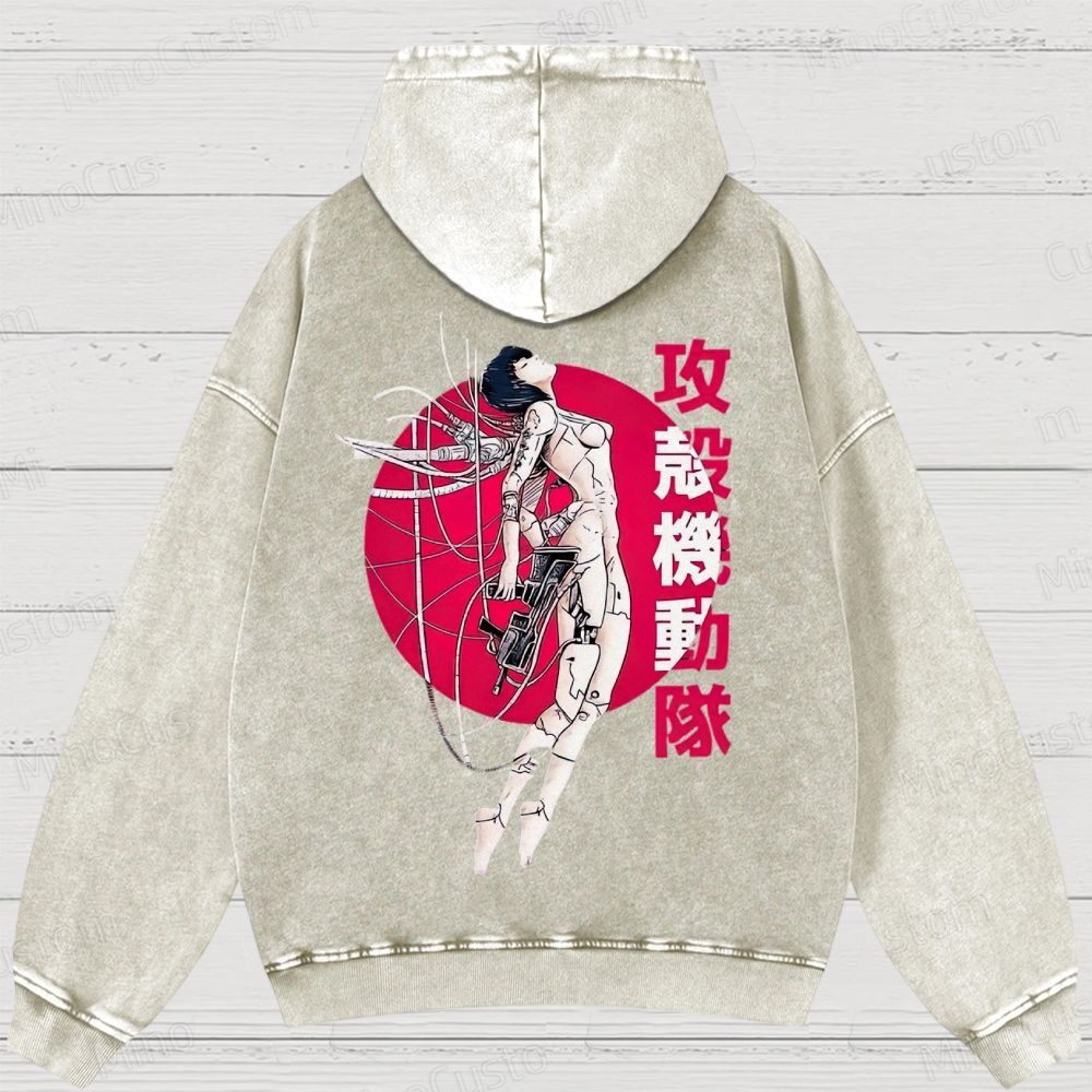 Ghost In The shell Washed Hoodies 
