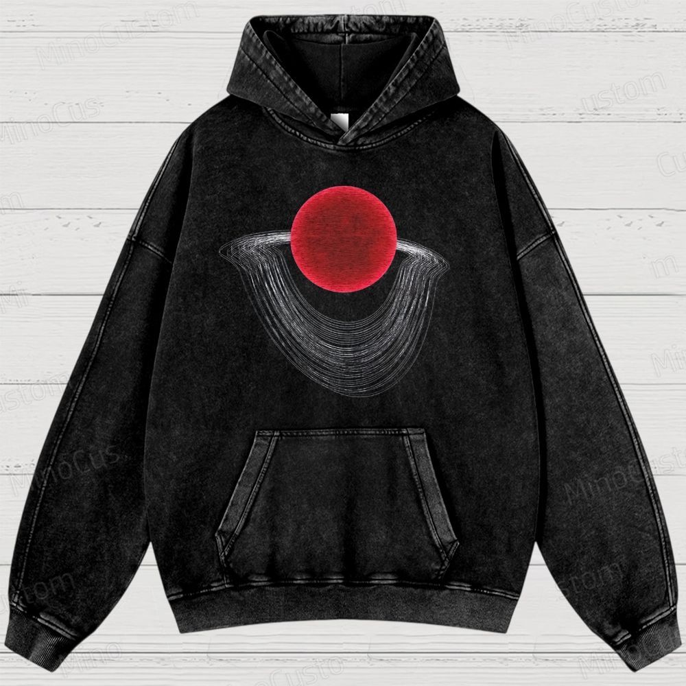 Dali Gravity - Red Sun Washed Hoodies 