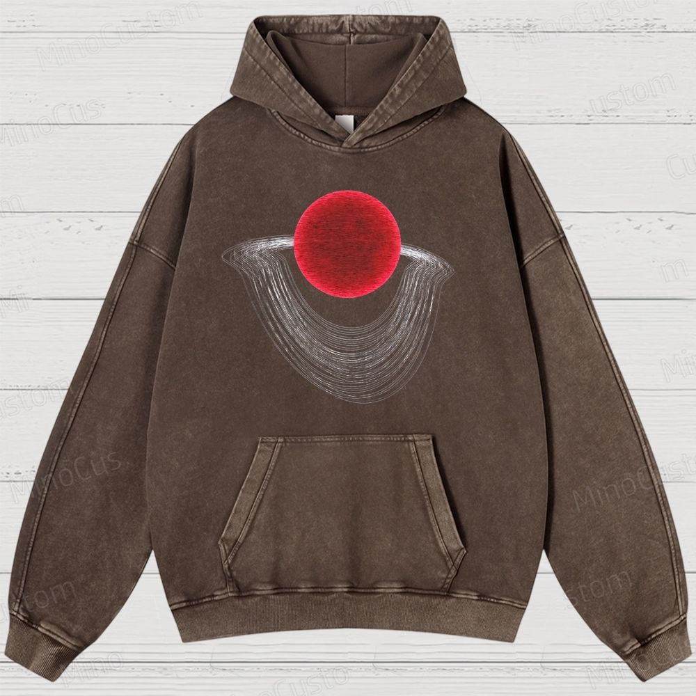 Dali Gravity - Red Sun Washed Hoodies 