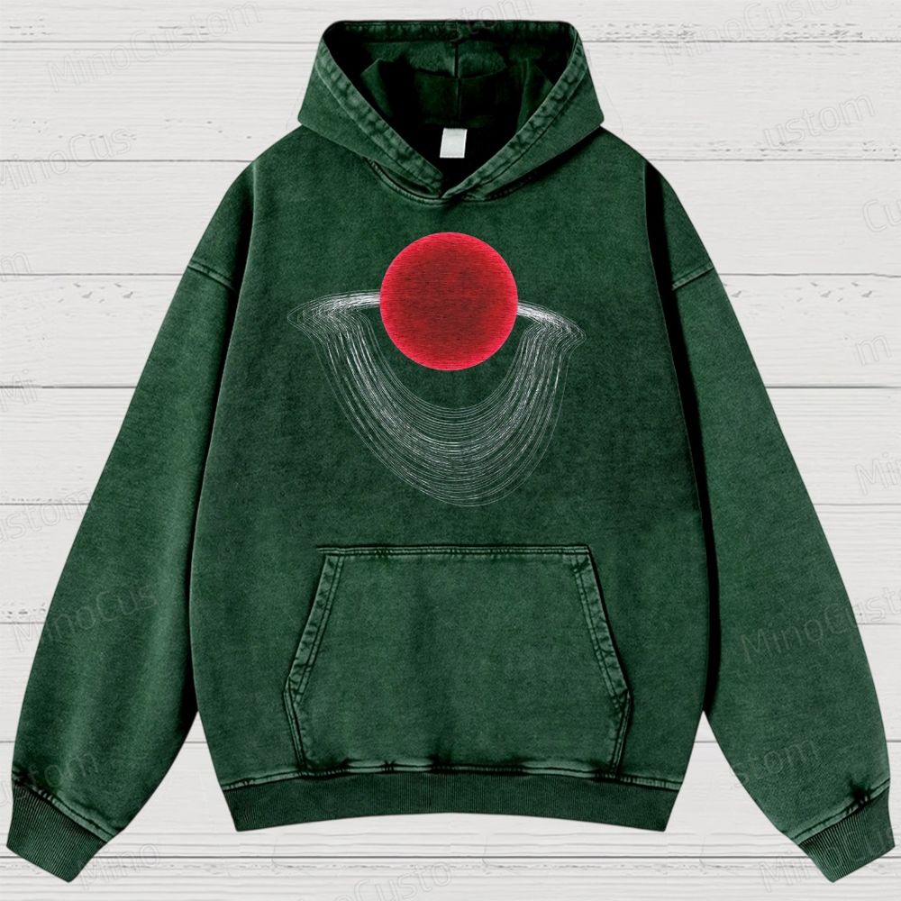 Dali Gravity - Red Sun Washed Hoodies 