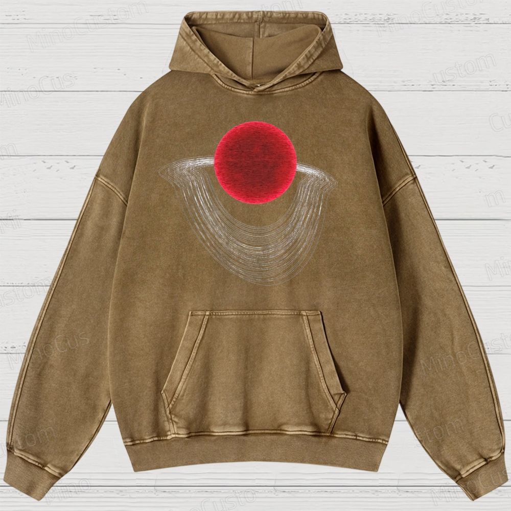 Dali Gravity - Red Sun Washed Hoodies 