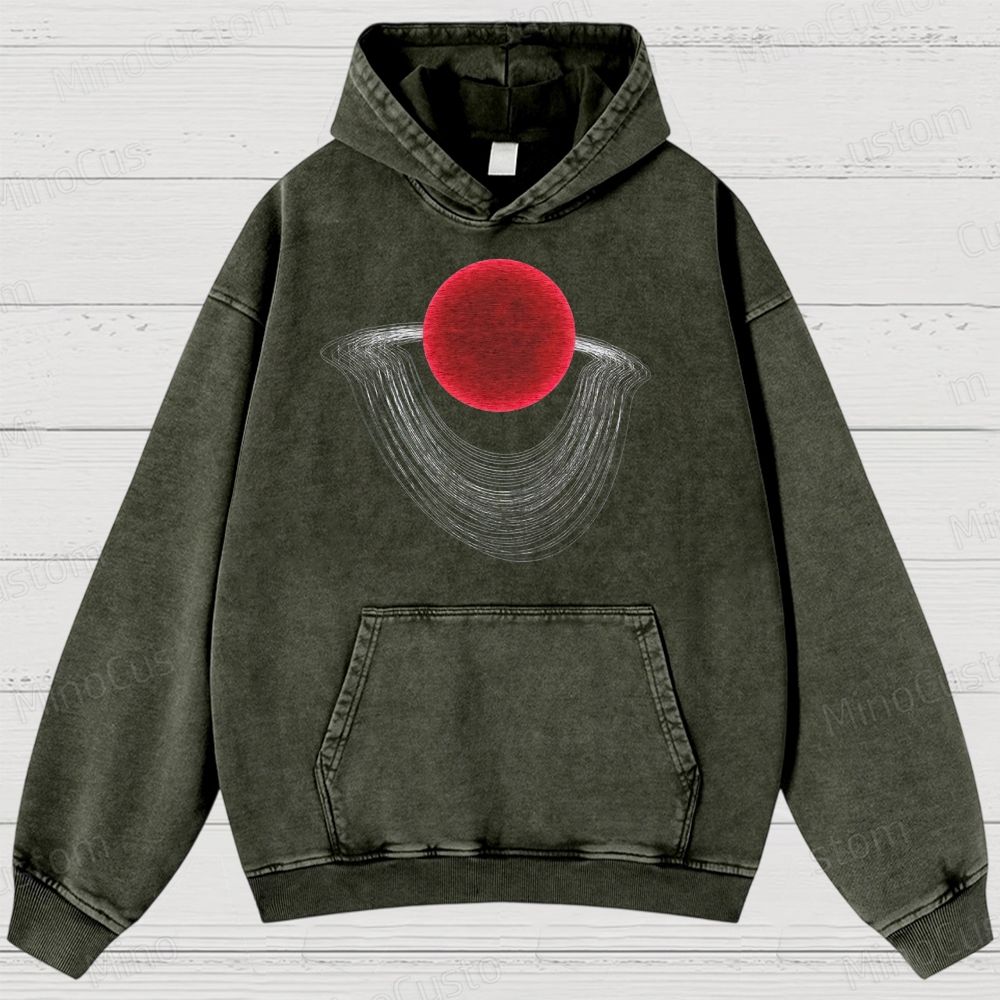 Dali Gravity - Red Sun Washed Hoodies 