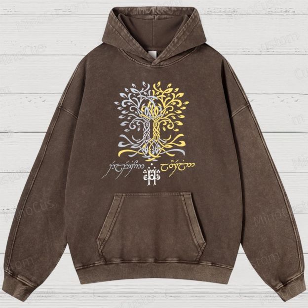 The Silmarillion Two Trees of Valinor  Washed Hoodies