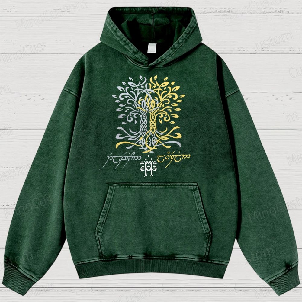 The Silmarillion Two Trees of Valinor  Washed Hoodies