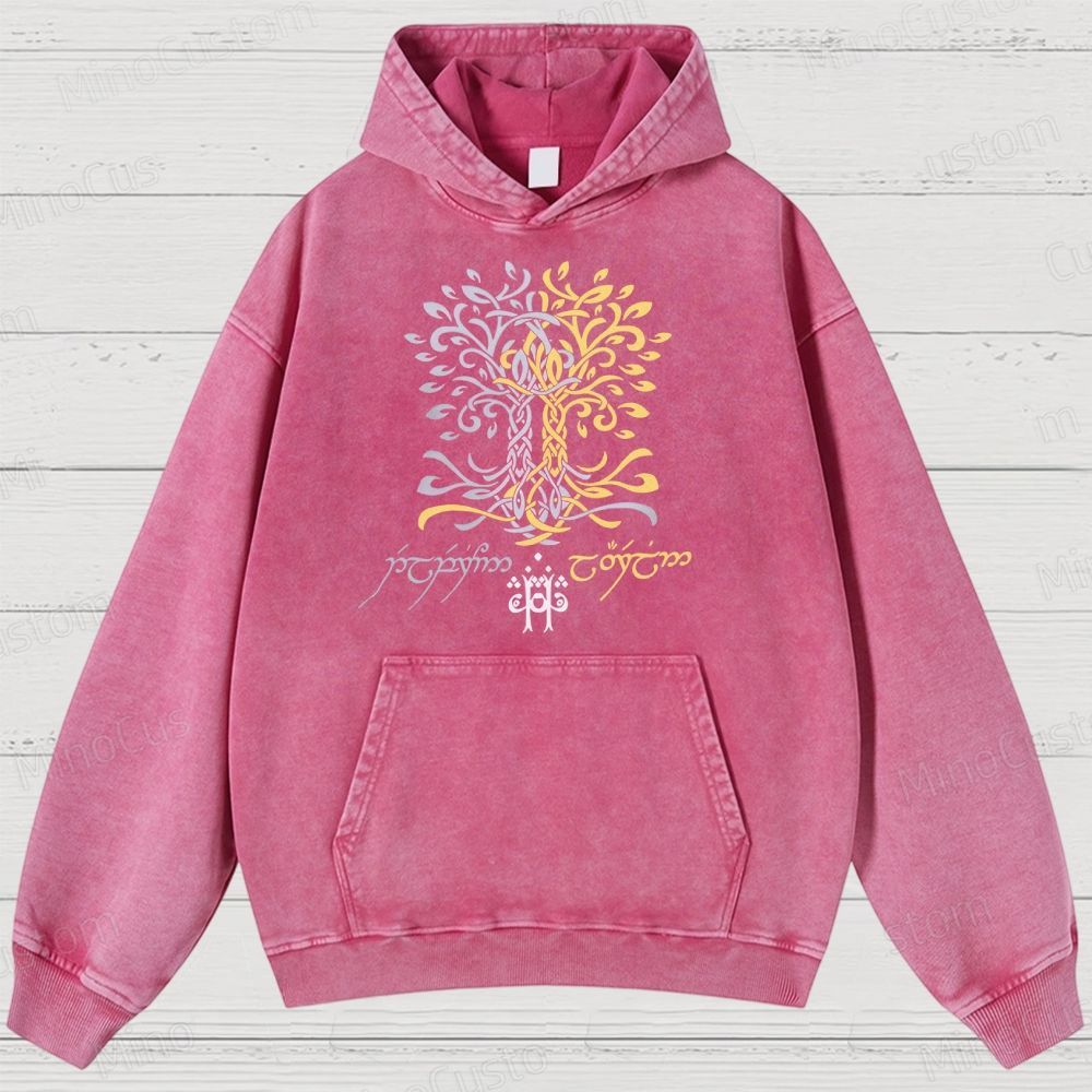 The Silmarillion Two Trees of Valinor  Washed Hoodies