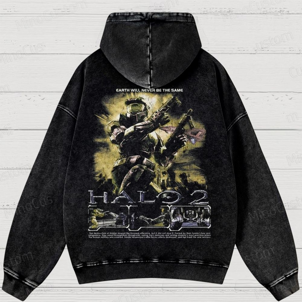 Wash Master Chief Spartan Washed Hoodies 
