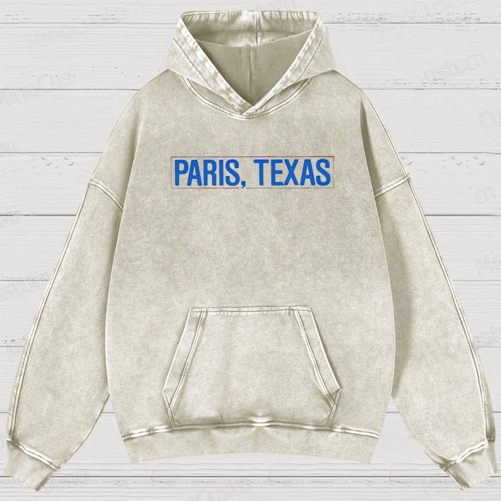 Vintage Washed Paris, Texas Graphic Drama Hoodie