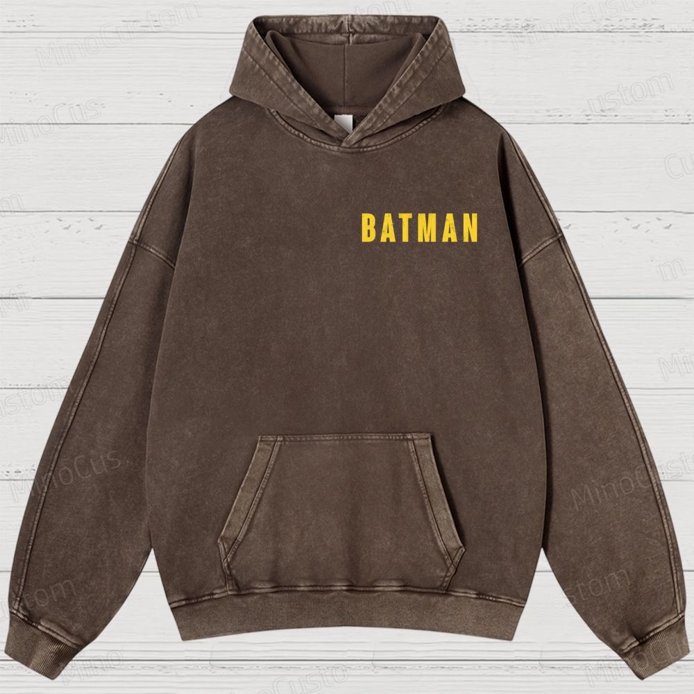 Vintage Washed The Batman Graphic Superhero Hoodie