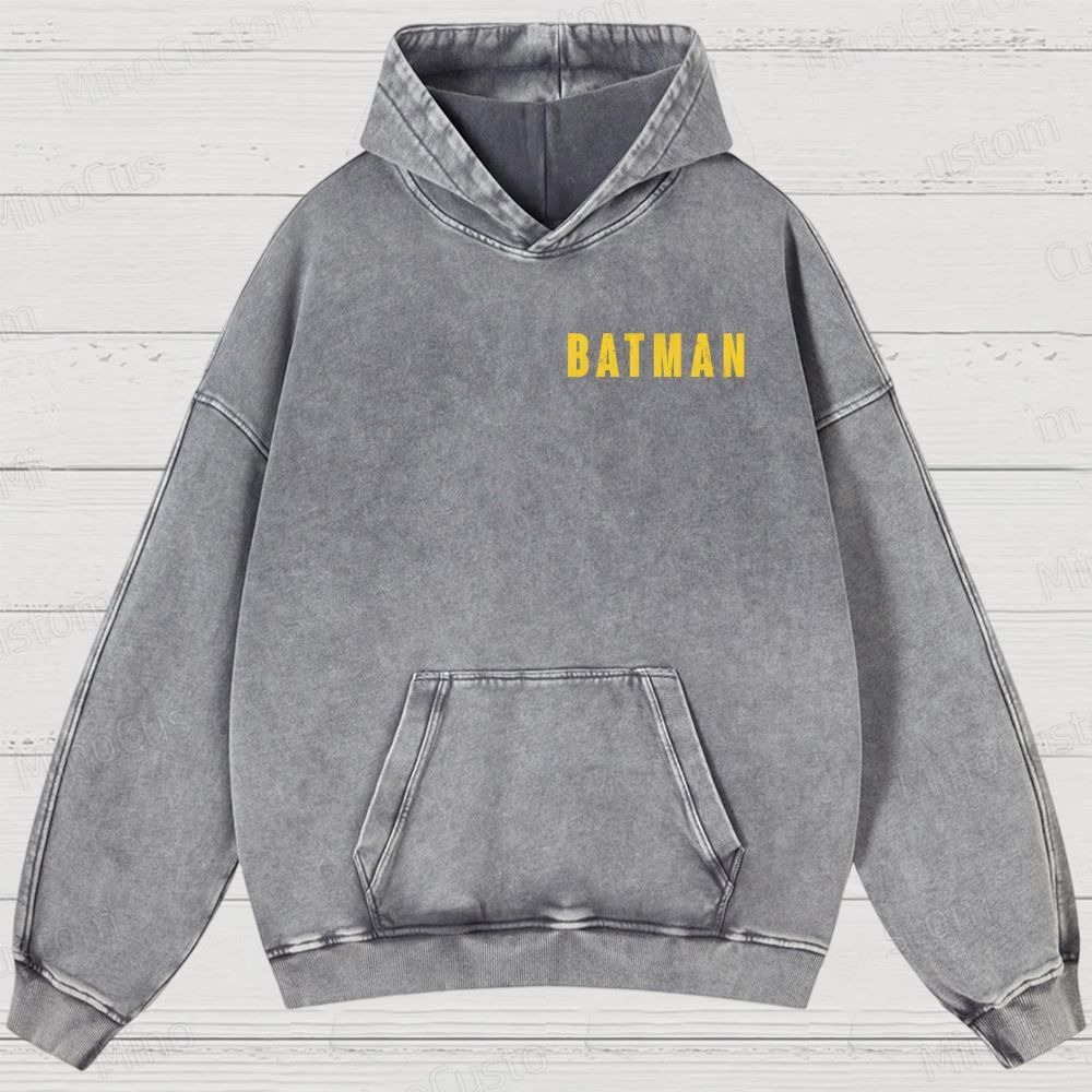 Vintage Washed The Batman Graphic Superhero Hoodie