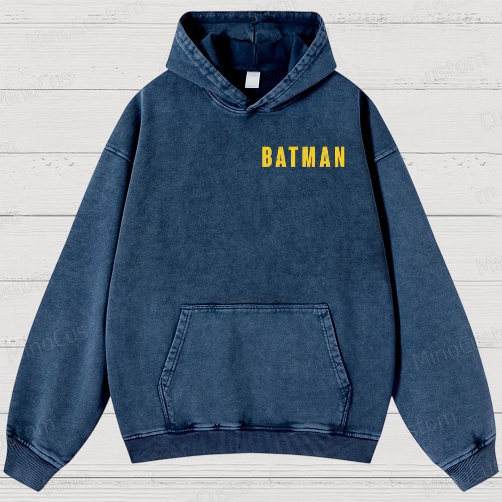 Vintage Washed The Batman Graphic Superhero Hoodie