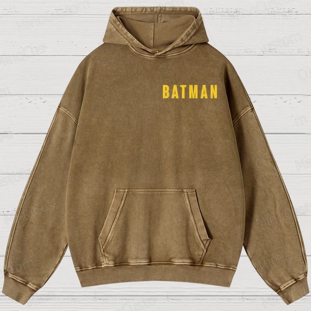 Vintage Washed The Batman Graphic Superhero Hoodie
