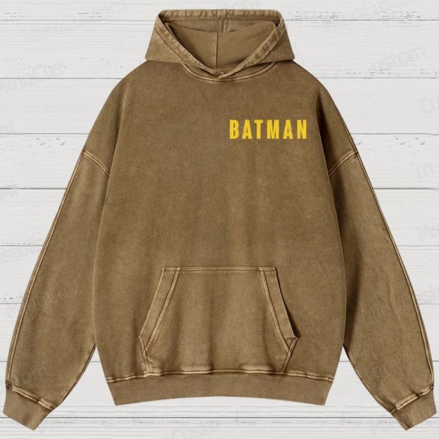 Vintage Washed The Batman Graphic Superhero Hoodie