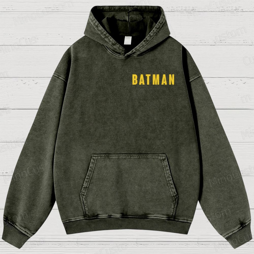 Vintage Washed The Batman Graphic Superhero Hoodie