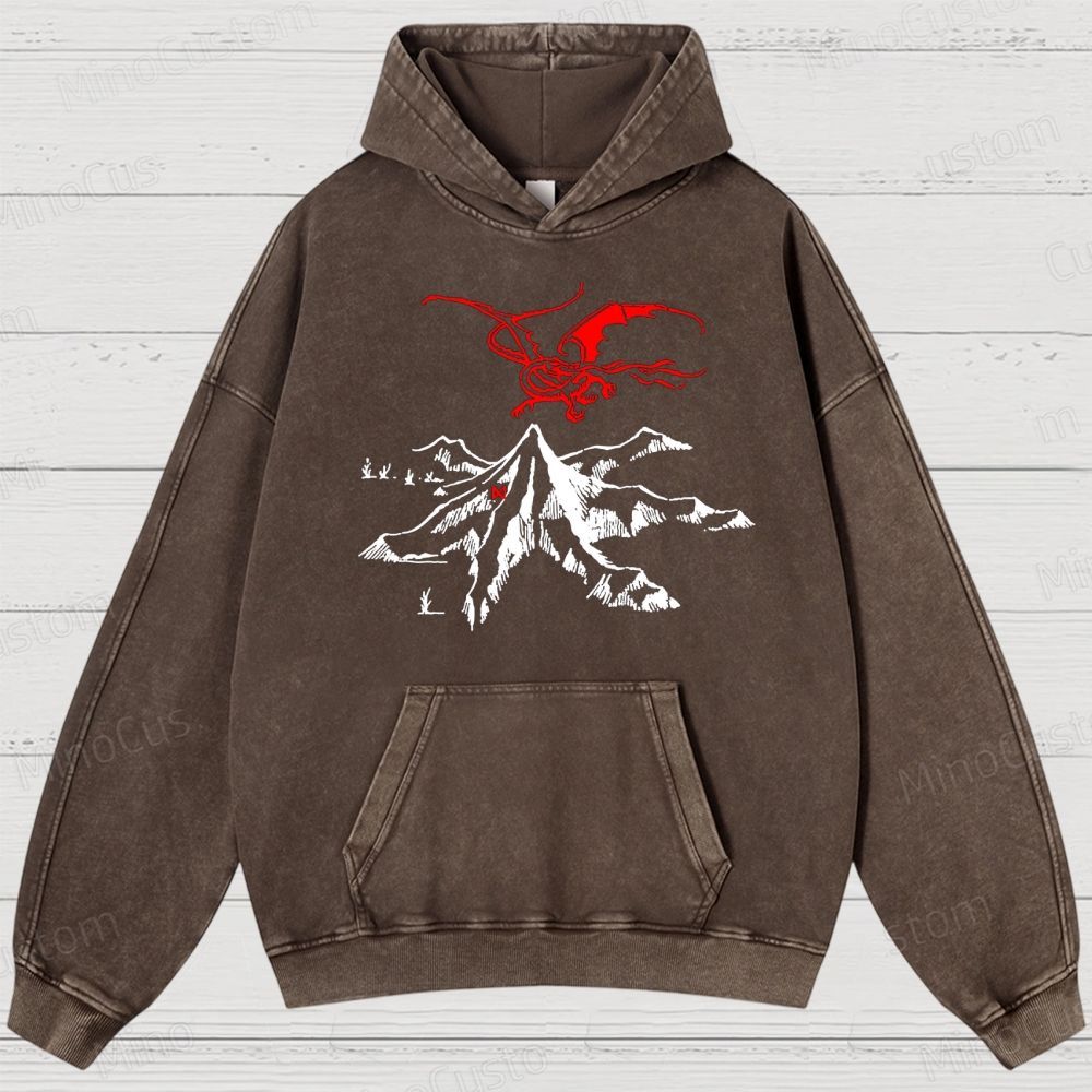 Vintage Washed The Lord of the Rings Graphic Fantasy Hoodie