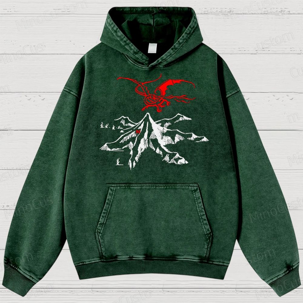 Vintage Washed The Lord of the Rings Graphic Fantasy Hoodie
