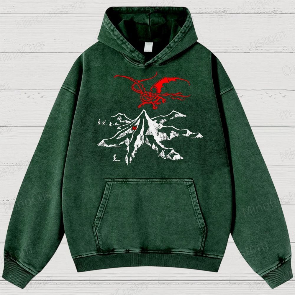 Vintage Washed The Lord of the Rings Graphic Fantasy Hoodie