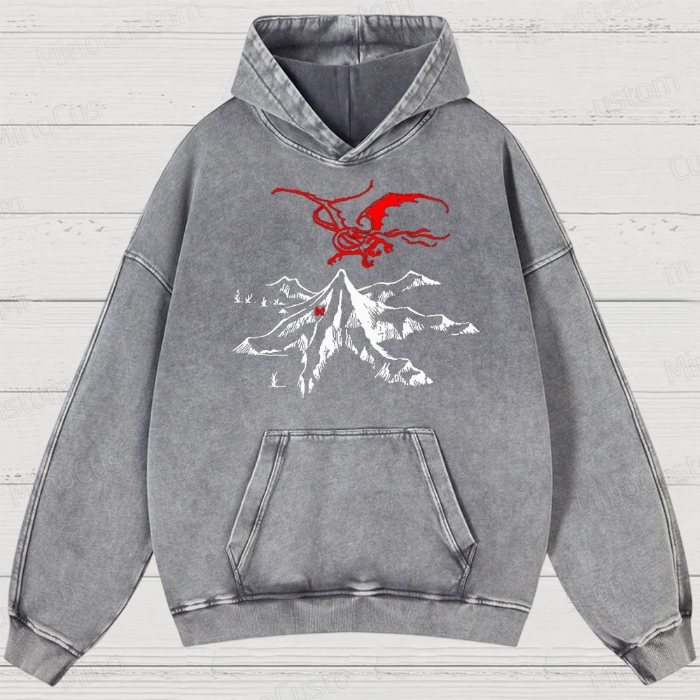 Vintage Washed The Lord of the Rings Graphic Fantasy Hoodie